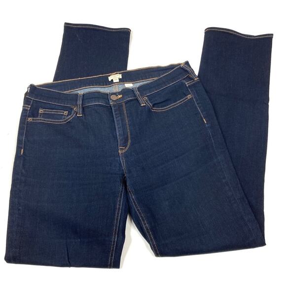 J. Crew Factory Dark Wash Stretch Straight Leg Jeans Cotton Blend Womens 31 - Picture 1 of 6
